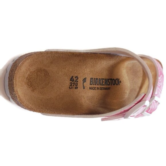 Birkenstock Arizona Birko-Flor Sandals Womens 11 Marble Twirl Fuchsia Tulip Pink - Picture 2 of 9